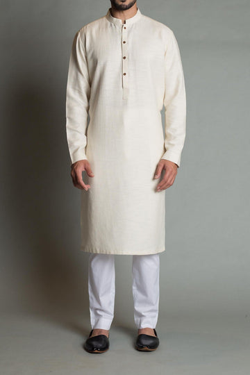 HANDMADE KURTA OFF WHITE