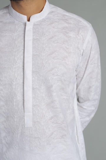 EMBROIDERED KURTA WHITE