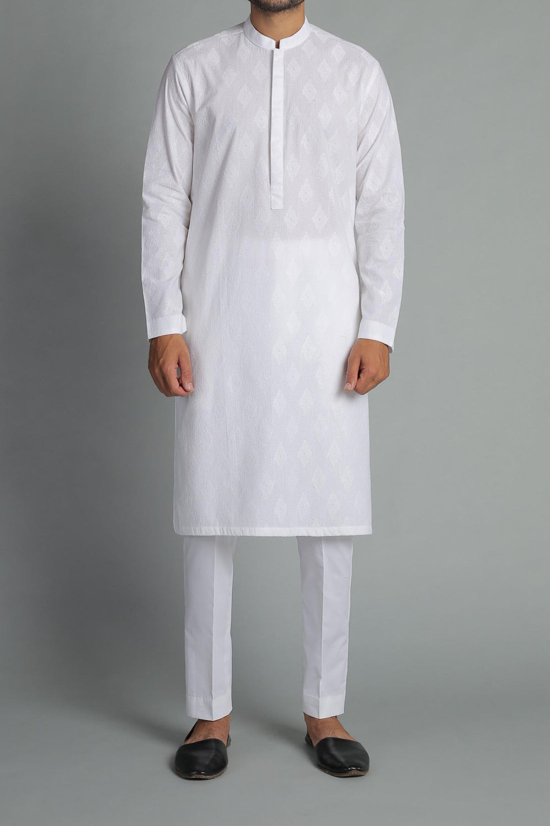 EMBROIDERED KURTA WHITE