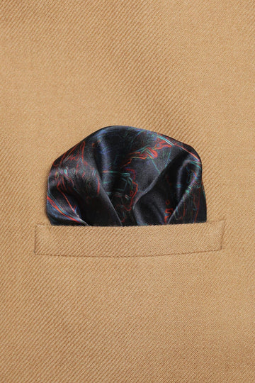 SILK POCKET SQUARE BLACK