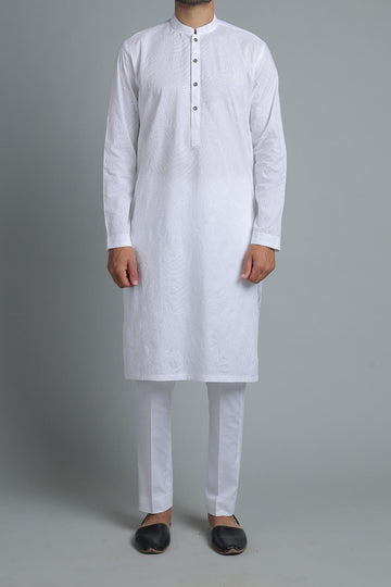 EMBROIDERED KURTA WHITE