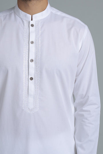 HANDMADE EMBROIDERED KURTA WHITE