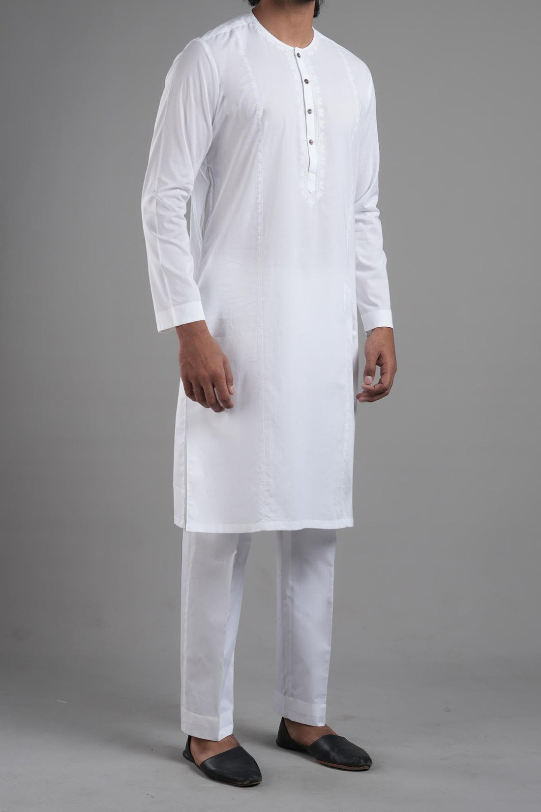 EMBROIDERED KURTA RDY WHITE