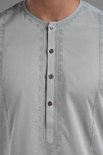 EMBROIDERED KURTA RDY GREY