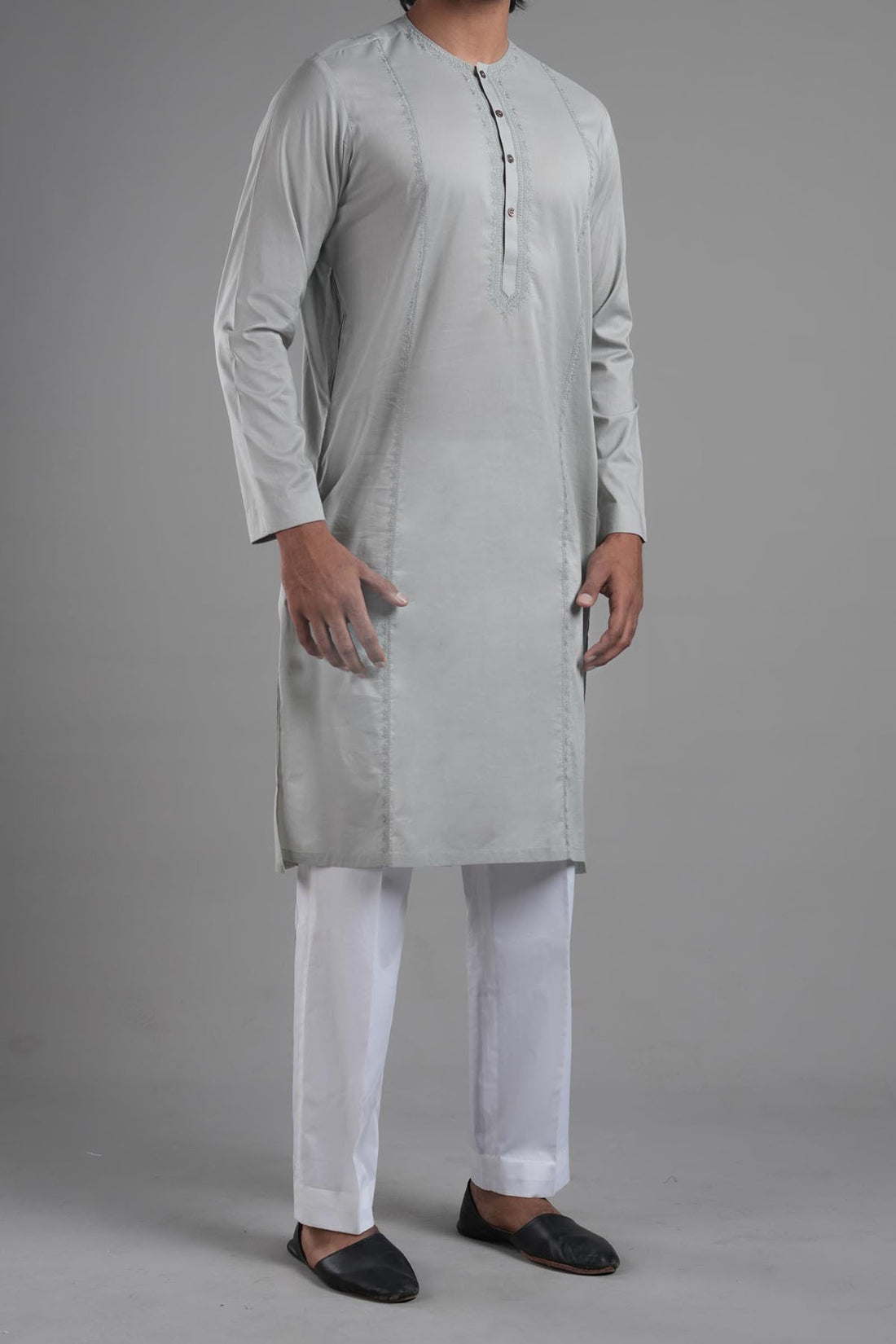 EMBROIDERED KURTA RDY GREY