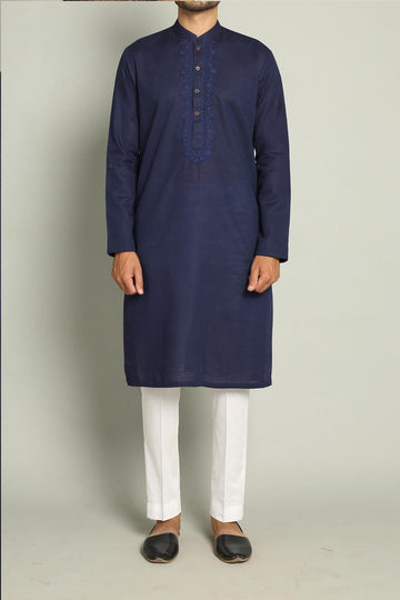 HANDMADE KURTA NAVY BLUE