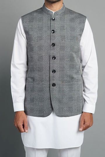 JACQUARD WAISCOAT GREY