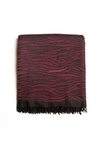 PASHMINA SHAWL BLACK MAROON