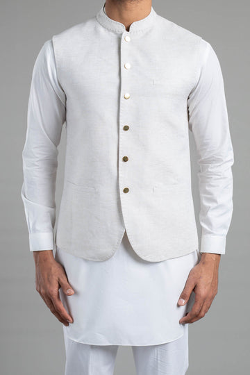 LINEN WAISCOAT BEIGE