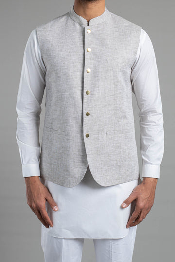 LINEN WAISTCOAT GREY