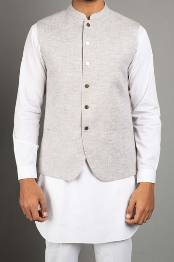 LINEN WAISCOAT GREY