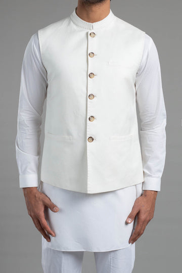 COTTON WAISTCOAT OFF WHITE