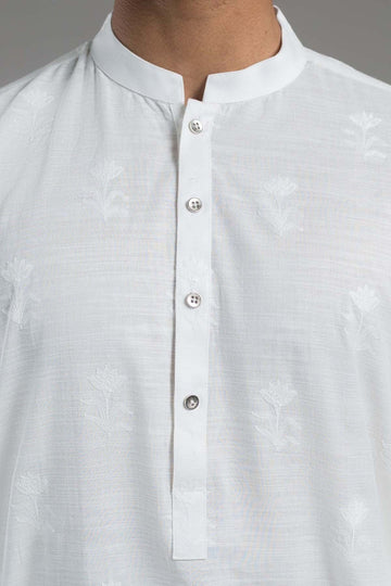 EMBROIDERED KURTA RDY WHITE