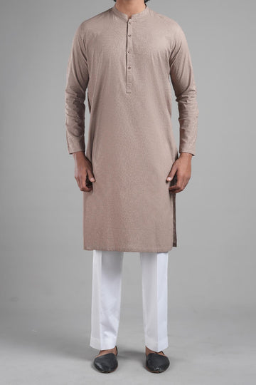 EMBROIDERED KURTA RDM ASH BROWN
