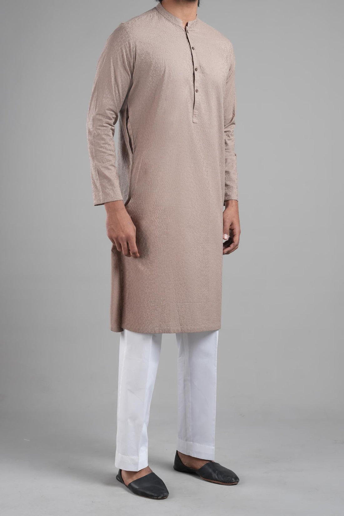 EMBROIDERED KURTA RDM ASH BROWN