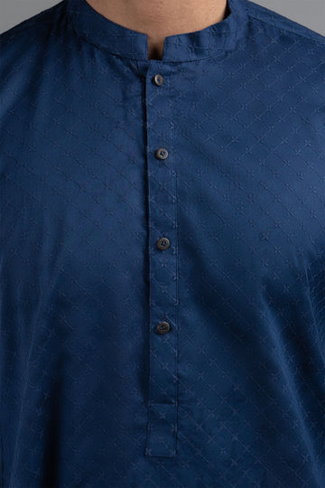 EMBROIODERED KURTA NAVY BLUE