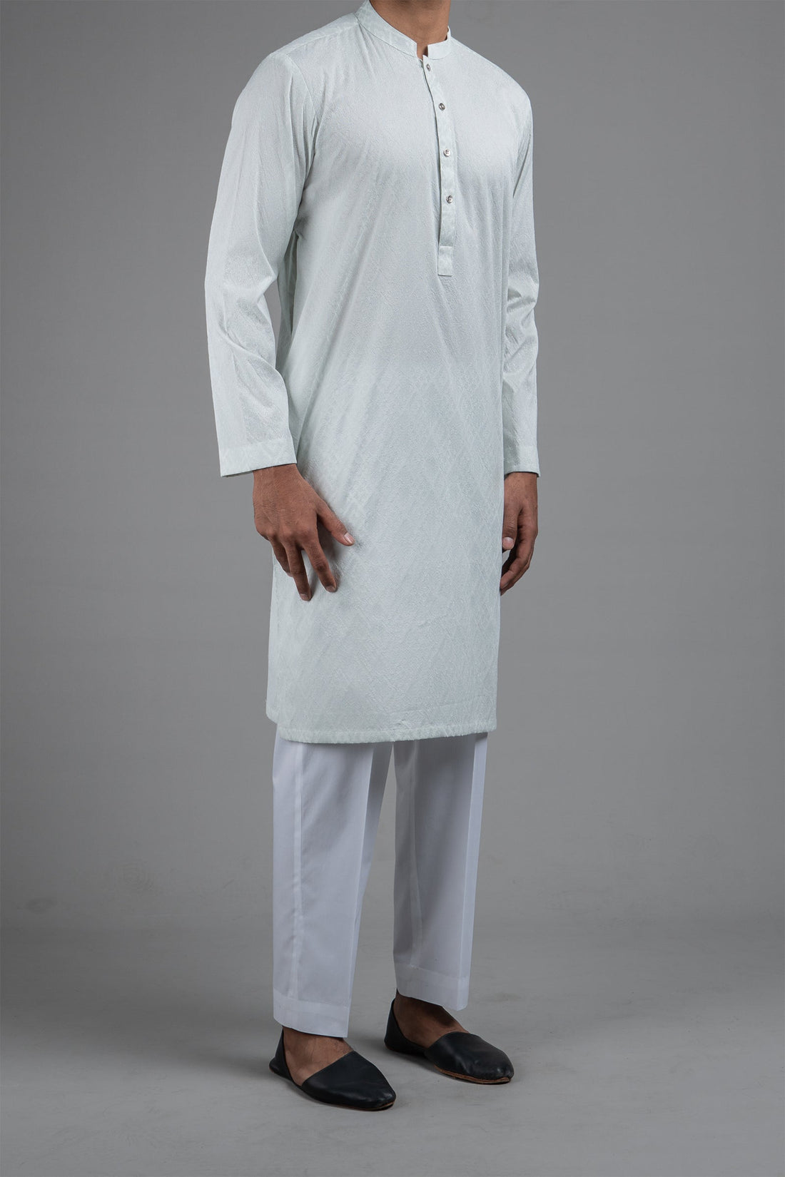 EMBROIDERED KURTA AQUA