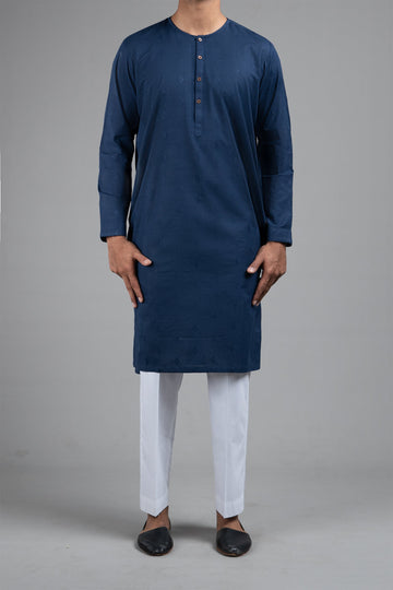 EMBROIDERED KURTA NAVY BLUE