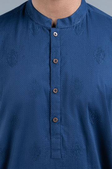 EMBROIDERED KURTA RDM NAVY BLUE