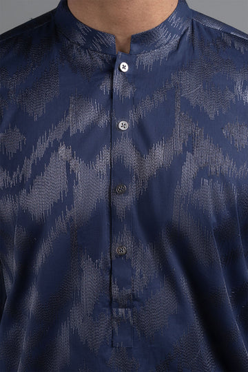 EMBROIDERED KURTA NAVY BLUE
