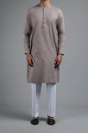 EMBROIDERED KURTA BROWN