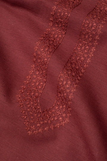 EGYPTIAN COTTON EMBROIDERED MAROON
