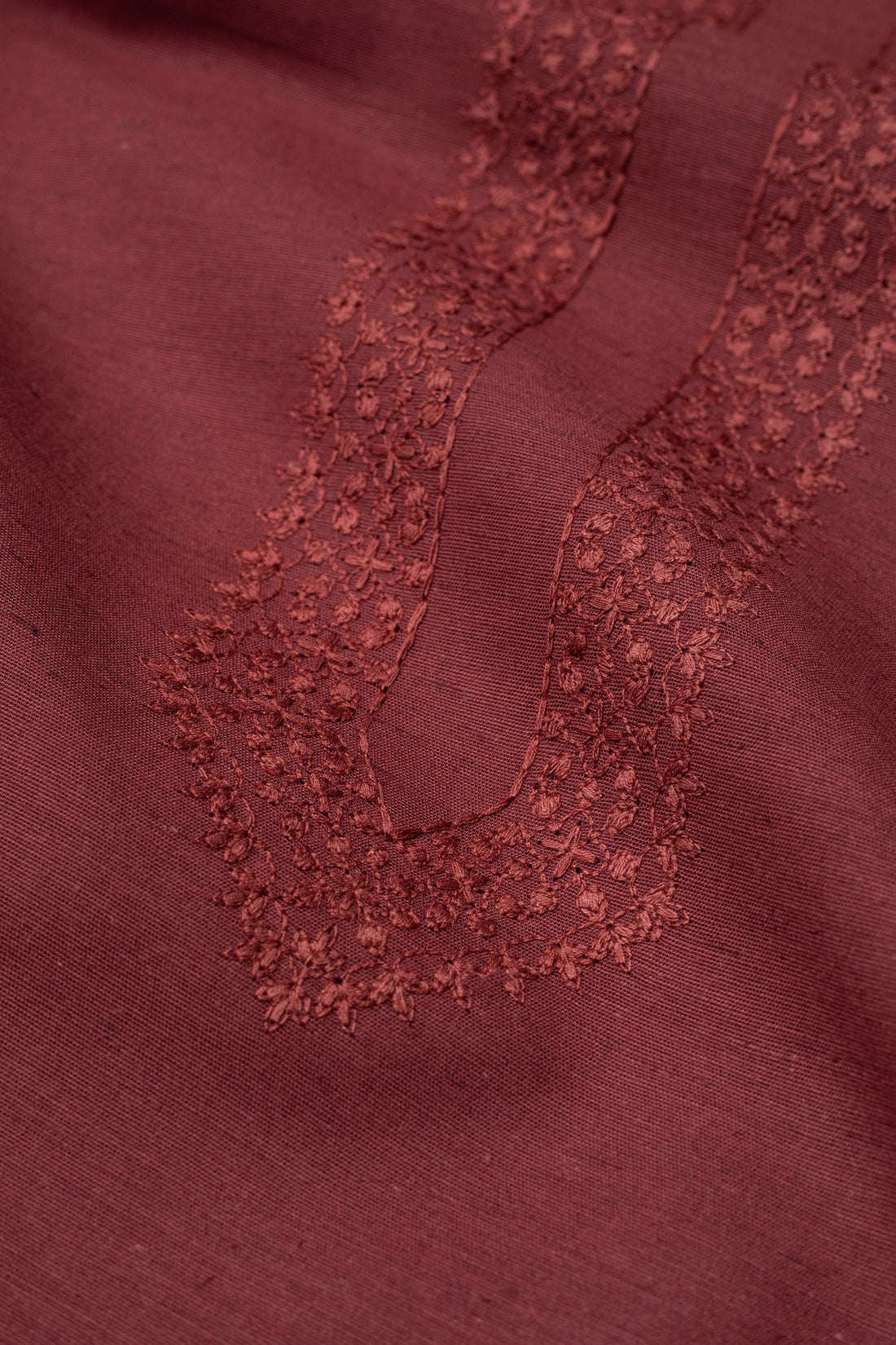 EGYPTIAN COTTON EMBROIDERED MAROON