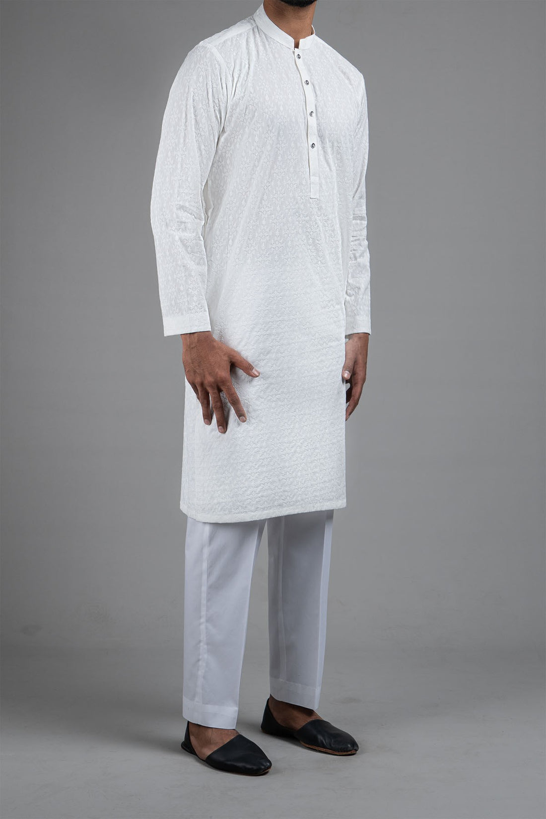 EMBROIDERED KURTA  RDM WHITE