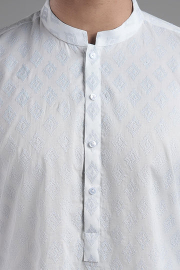 EMBROIDERED KURTA SKY BLUE