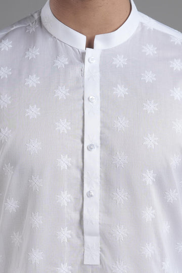 EMBROIDERED KURTA WHITE
