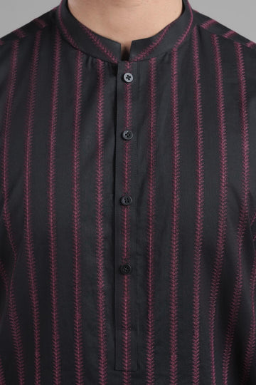 EMBROIDERED KURTA RDM BLACK