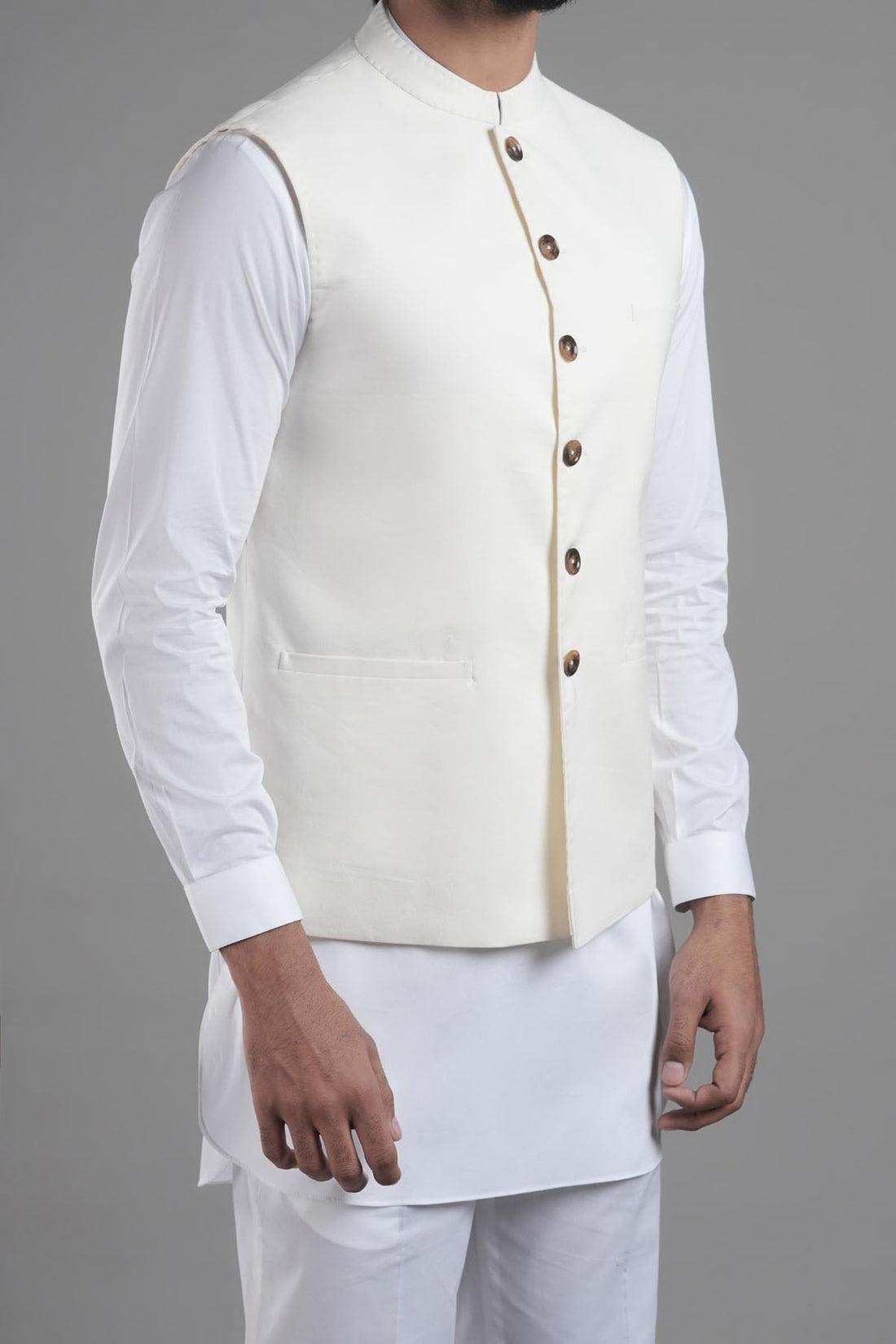 COTTON WAISTCOAT OFF WHITE