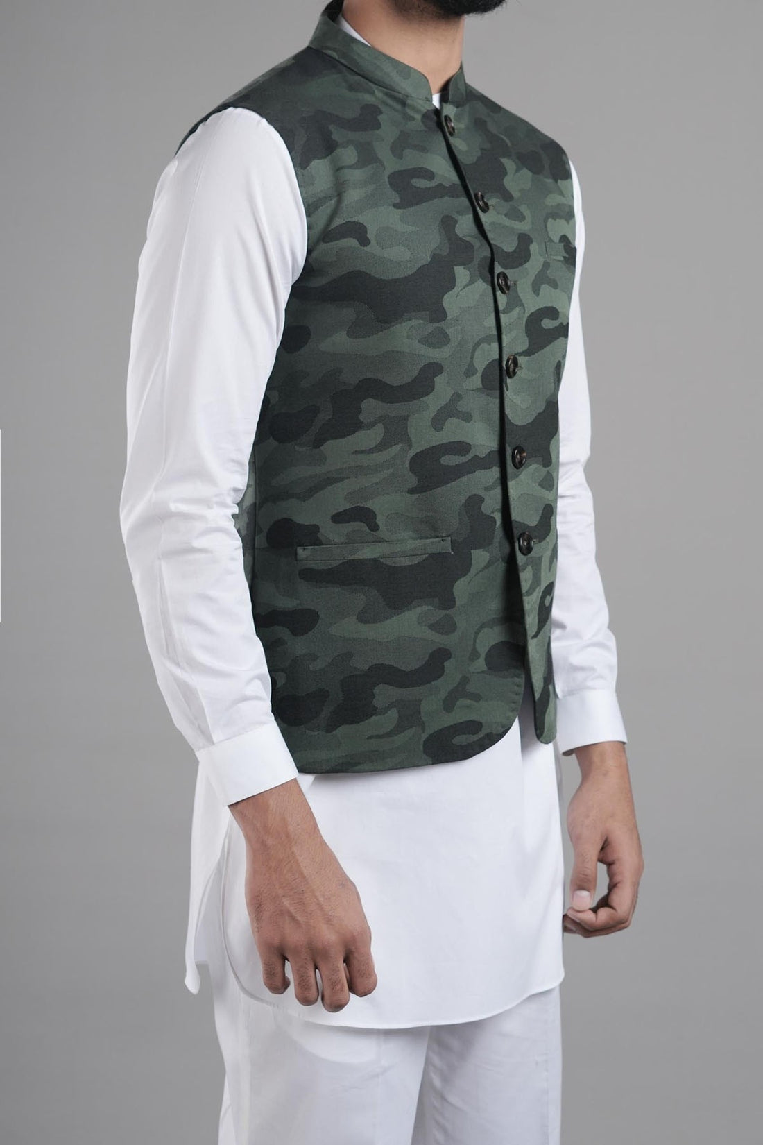 JACQUARD WAISTCOAT GREEN
