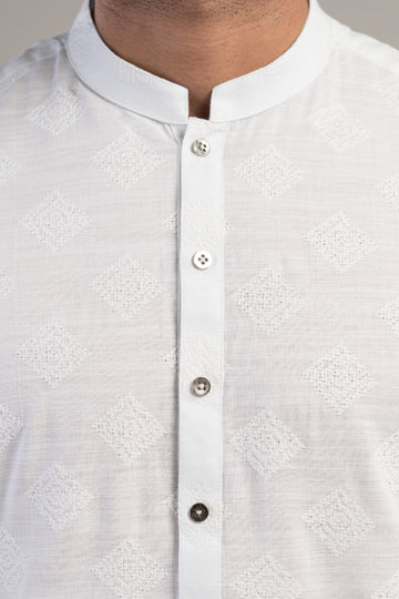 EMBROIDERED KURTA WHITE