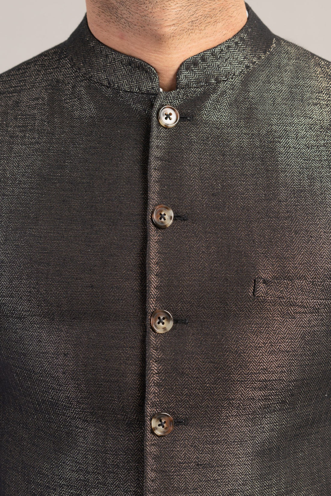HANDLOOMED WAISTCOAT BLACK