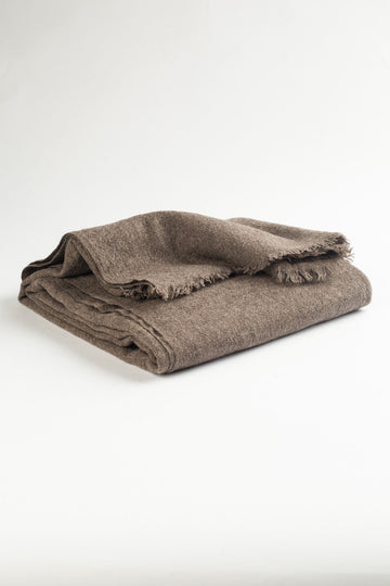 YAK WOOL SHAWL L-BROWN