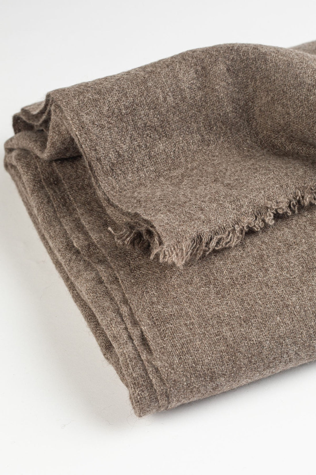 YAK WOOL SHAWL L-BROWN