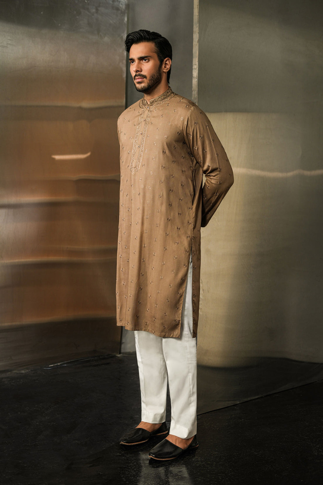 EMBROIDERED-KURTA-OLIVE