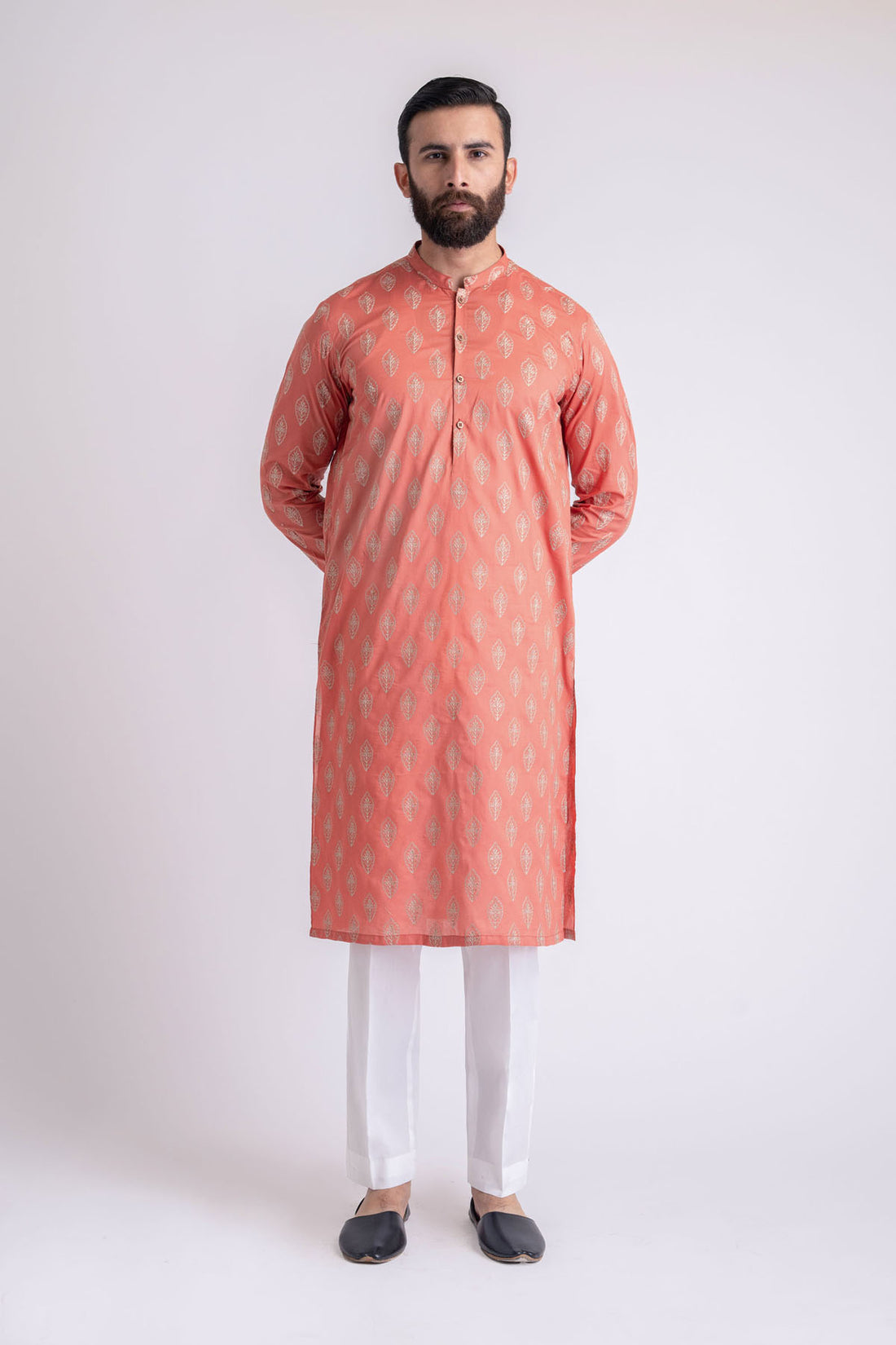 EMBROIDERED-KURTA-RUST