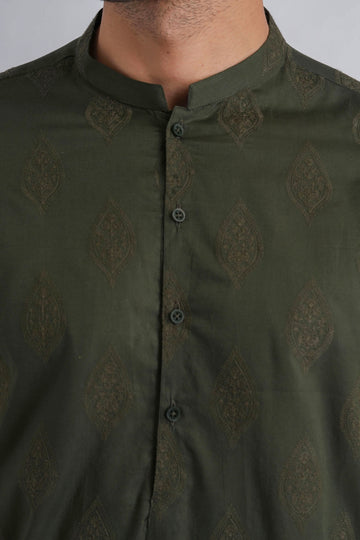 EMBROIDERED-KURTA-GREEN