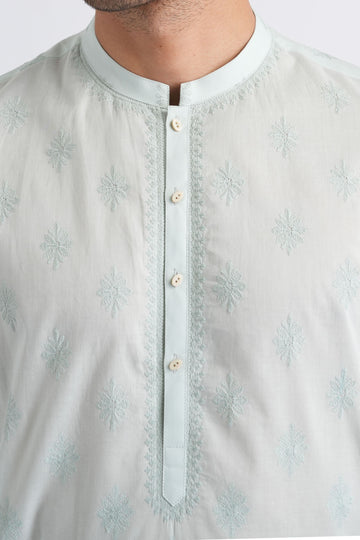 EMBROIDERED-KURTA-MINT-GRN