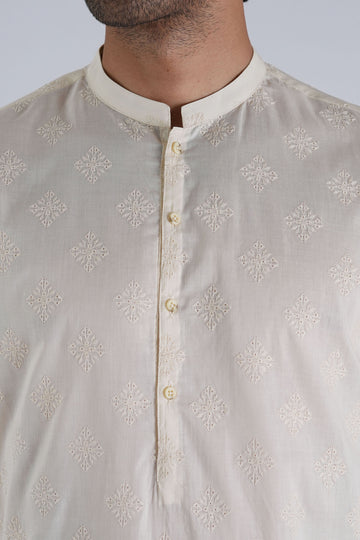 EMBROIDERED-KURTA-CREAM