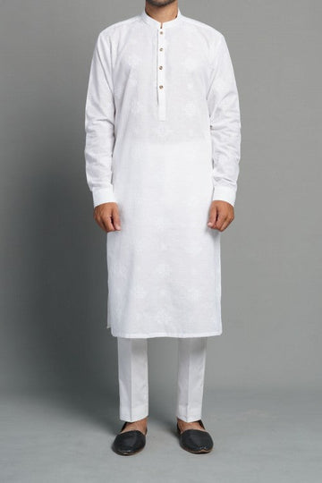EMBROIDERED KURTA WHITE
