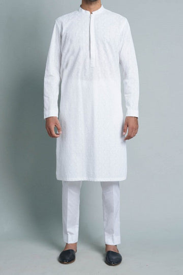 EMBROIDERED KURTA WHITE