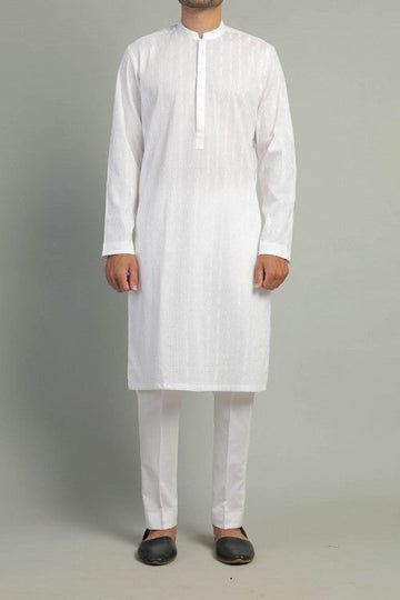 EMBROIDERED KURTA WHITE