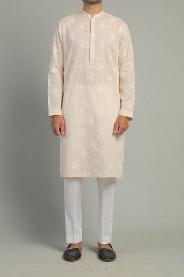 EMBROIDERED KURTA BABY PINK