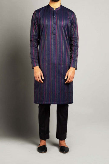 EMBROIDERED KURTA NAVY BLUE