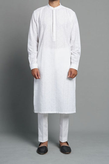EMBROIDERED KURTA WHITE