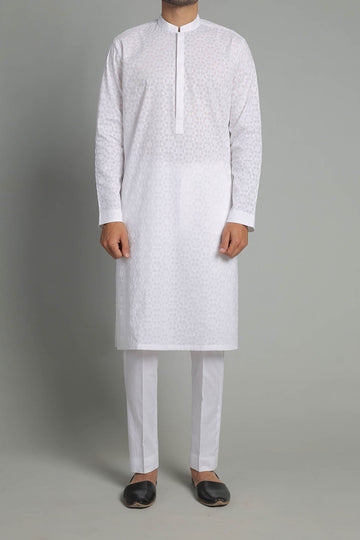 EMBROIDERED KURTA WHITE