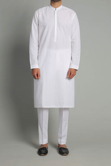 EMBROIDERED KURTA WHITE